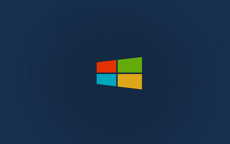 Windows 10, minimal, blue background, Windows logo, Microsoft, HD wallpaper