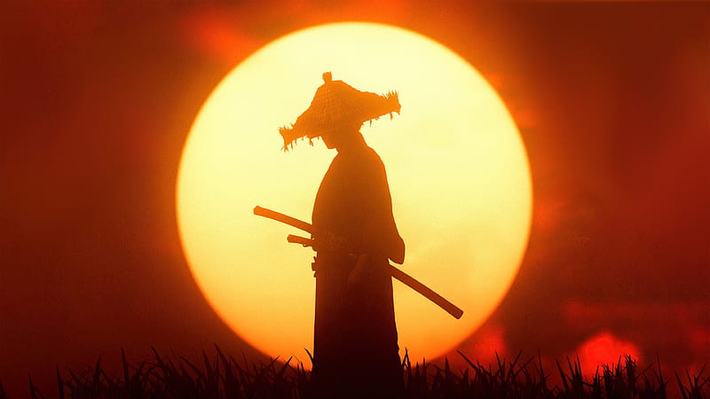 Sunset Ronin Ghost of Tsushima 2021 Game Poster, HD wallpaper