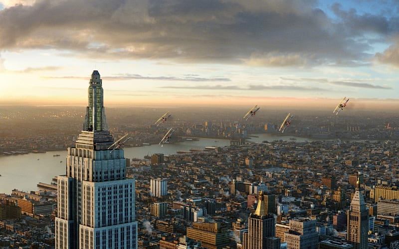 King Kong, architecture, aircraft, new york, city, gorilla, movies, HD wallpaper