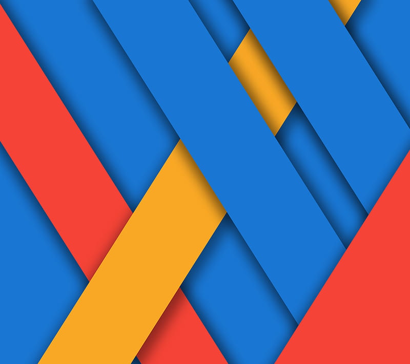 Material Design, abstract, blue, colors, flat, red, yellow, HD wallpaper