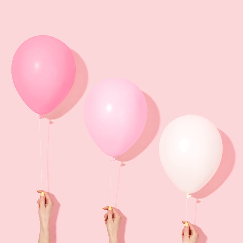 Person holding pink and white balloon, HD phone wallpaper | Peakpx