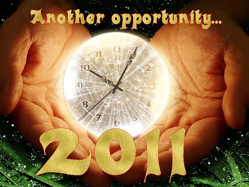 2011, opportinity, future, life, time, hand, clock, year, HD wallpaper