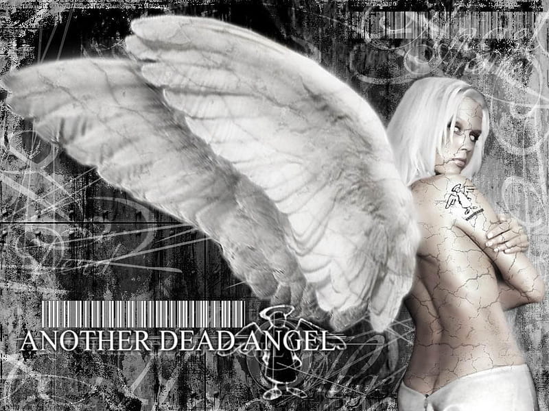 Dead Angel, fantasy, death, gothic, angel, dark, black and white, abstract, angels, HD wallpaper