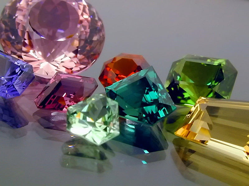 Gems, sparkle, glass, stones, colors, HD wallpaper