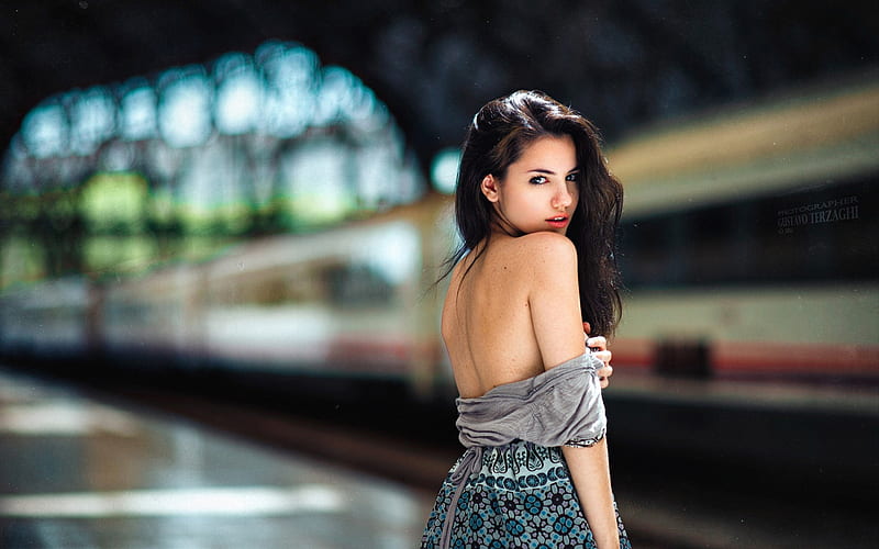 Delaia Gonzalez, models, beauty, brunette, HD wallpaper
