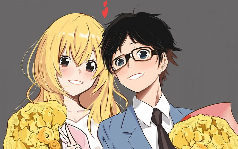 miyazono kawori and arima kousei (shigatsu wa kimi no uso) drawn