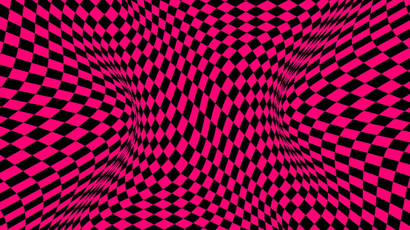 Pink Black Mesh Squares Distortion Abstract, HD wallpaper