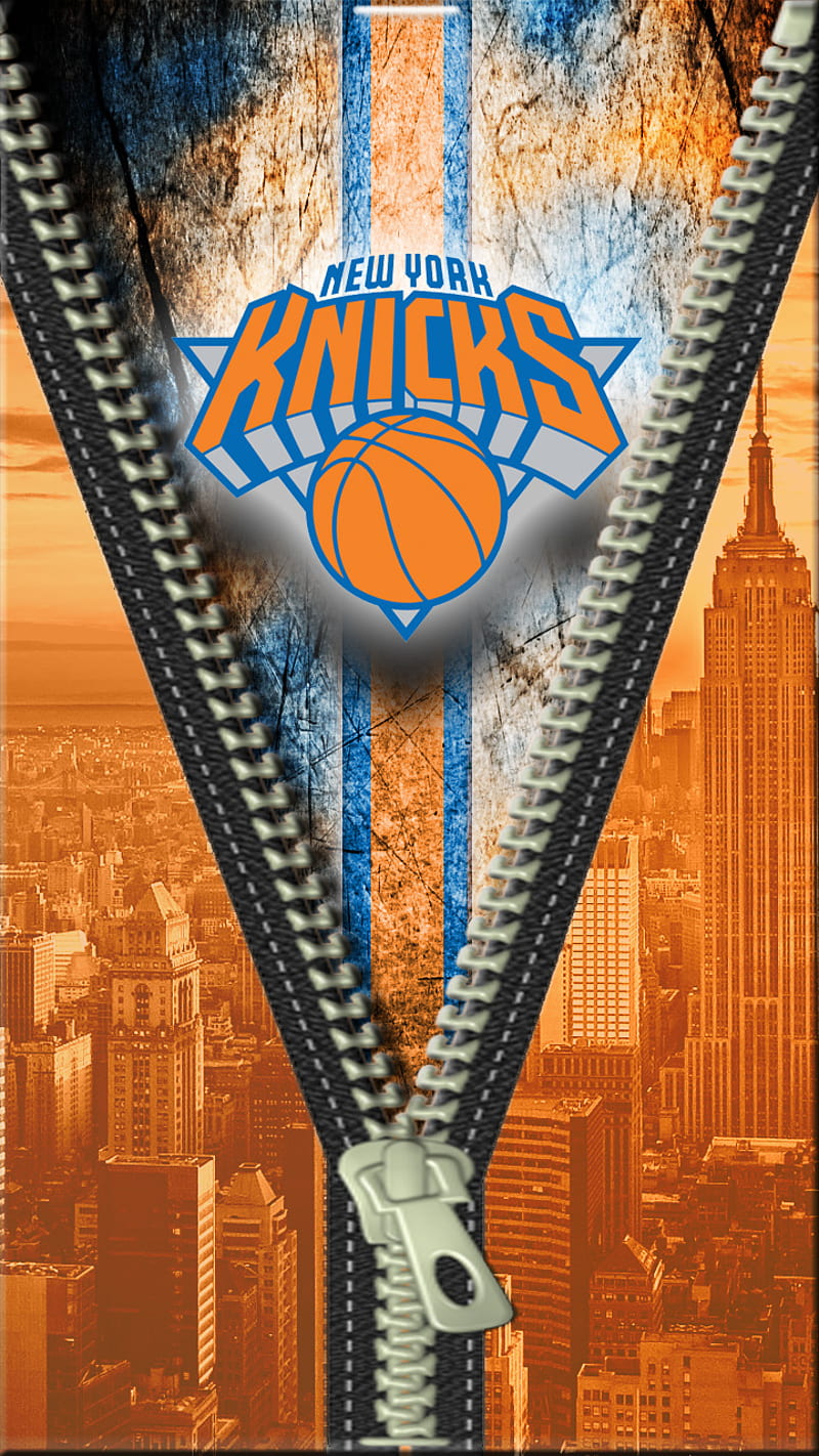 New York Knicks, basketball, blue, city, nba, new york, orange, HD phone wallpaper