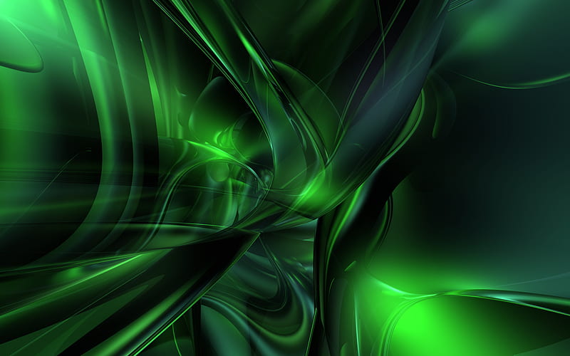 Shades of Green, 3d, forma, green, cg, HD wallpaper