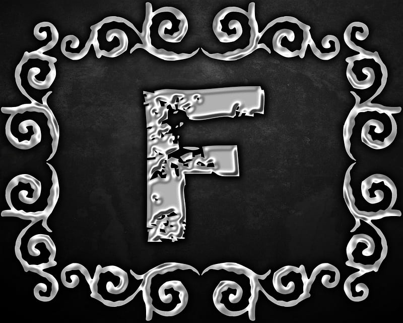 Letter “F”, gizzzi, F, silver, letter, black, HD wallpaper | Peakpx