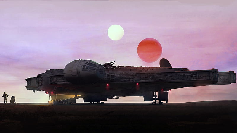 millennium falcon, star wars, planet, sci-fi, Fantasy, HD wallpaper