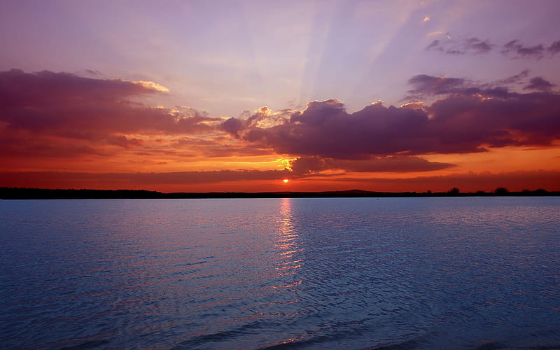 Early morning sunrise ocean-Summer landscape, HD wallpaper