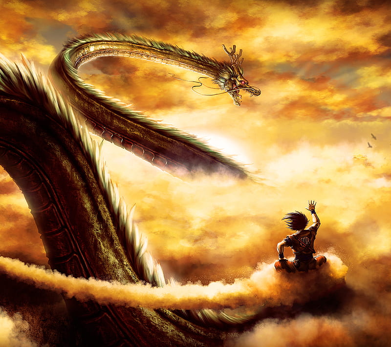 DB Goku, anime, ball, bolas, dragon, esferas, nube, HD wallpaper