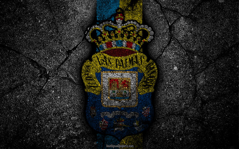 Las Palmas, logo, art, La Liga, soccer, football club, LaLiga, grunge, Las Palmas FC, HD wallpaper