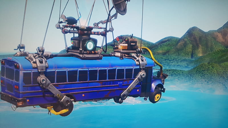 1920x1080px, 1080P free download | Fortnite, battle bus, blue, bus, HD