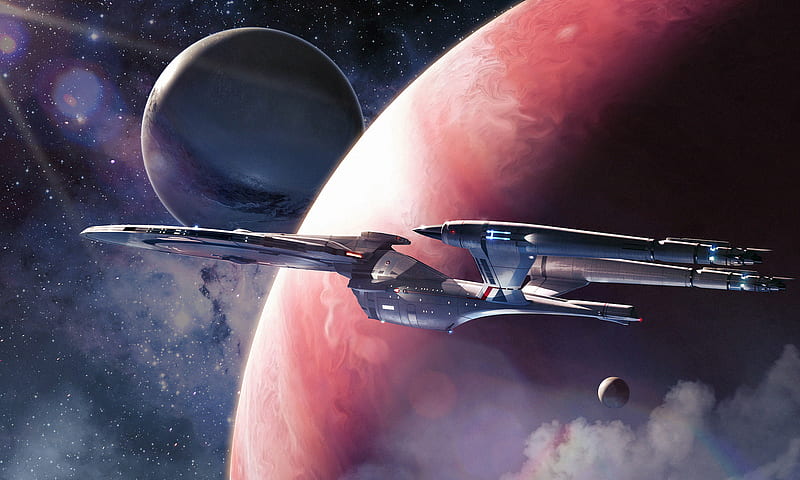 Star Trek, Planet, Space, Spaceship, HD wallpaper