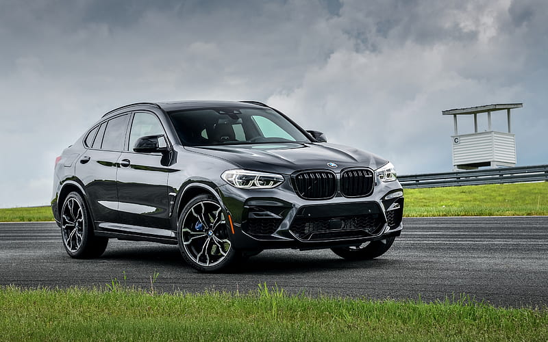 2020, BMW X4, M Competition, X4M, exterior, front view, sporty SUV, new black X4, German cars, BMW, HD wallpaper