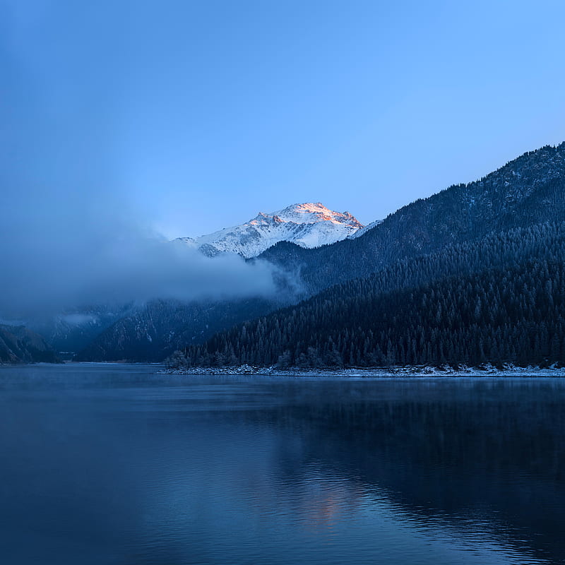 Huawei Mate 40 Pro lakes, mountain, mountains, ocean, winter, HD phone wallpaper