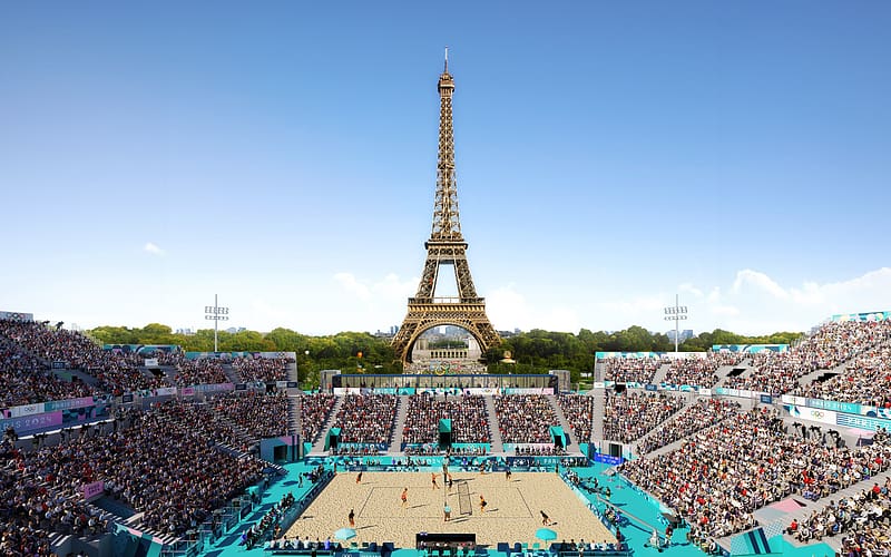 France Paris 2024 Summer Olympics Volleyball stadium, HD wallpaper