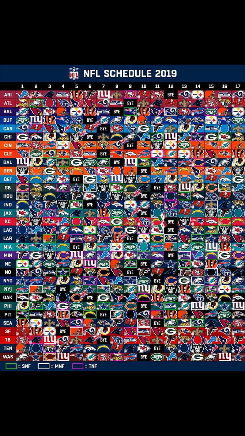 Pin on 2019 NFL Desktop Schedule Wallpapers