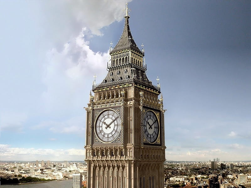 Big Ben, clock tower, Great Bell, London, ancient, Architecture, Palace of Westminster, England, HD wallpaper