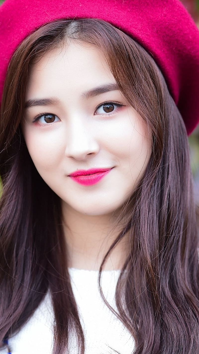 Korean Girl , Nancy In Pink Beret Cap, nancy momoland, HD phone wallpaper
