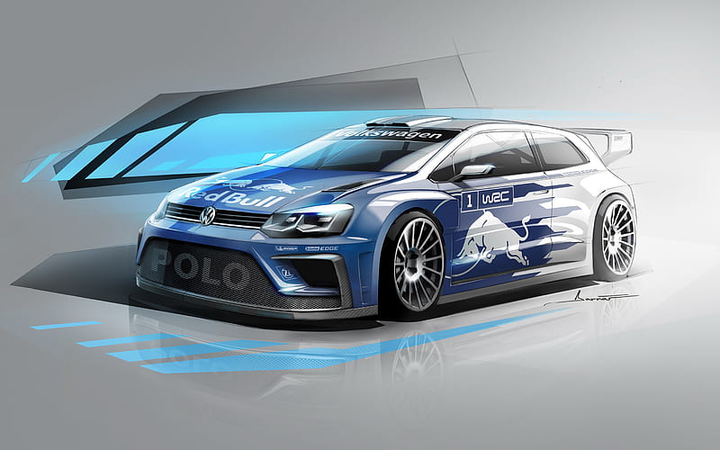 Volkswagen Polo R WRC, 2017 cars, art, FIA World Rally Championship, WRC, HD wallpaper
