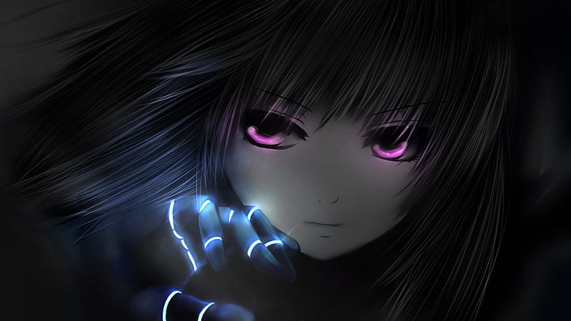 Dark Side, female, anime, dark, black, magic, red eyes, HD wallpaper |  Peakpx