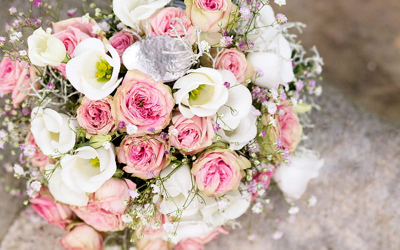 Ramo de boda, ramo de rosas rosadas y blancas, conceptos de boda, ramo de  rosas, Fondo de pantalla HD | Peakpx