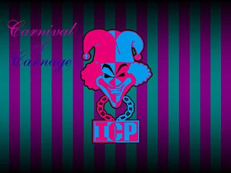Carnival of Carnage, joker cards, music, juggalo, icp, juggalette, insane clown posse, coc, pink, blue, HD wallpaper