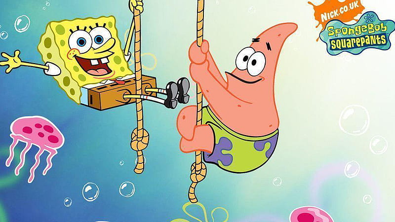 Spongebob Squarepants Is Playing On Rope Spongebob, HD wallpaper