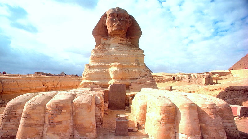The Sphinx of Giza, sphinx, desert, ancient, egypt, HD wallpaper