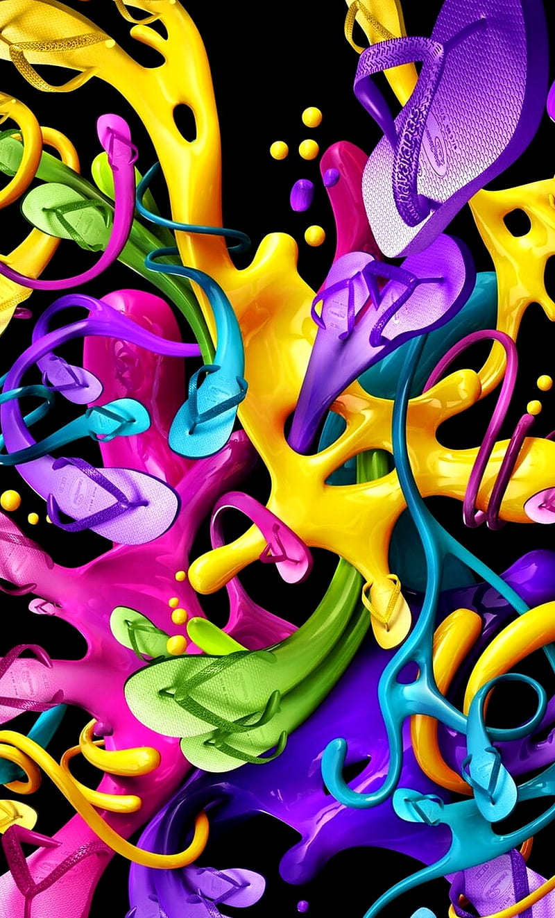 Colorful Flip-Flop, color, shoe, HD phone wallpaper | Peakpx