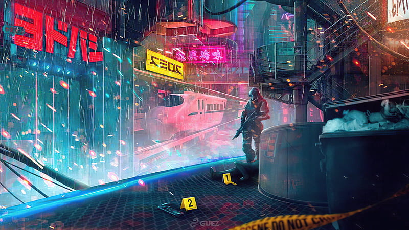 Cyber Crime , cyberpunk, artist, artwork, digital-art, HD wallpaper