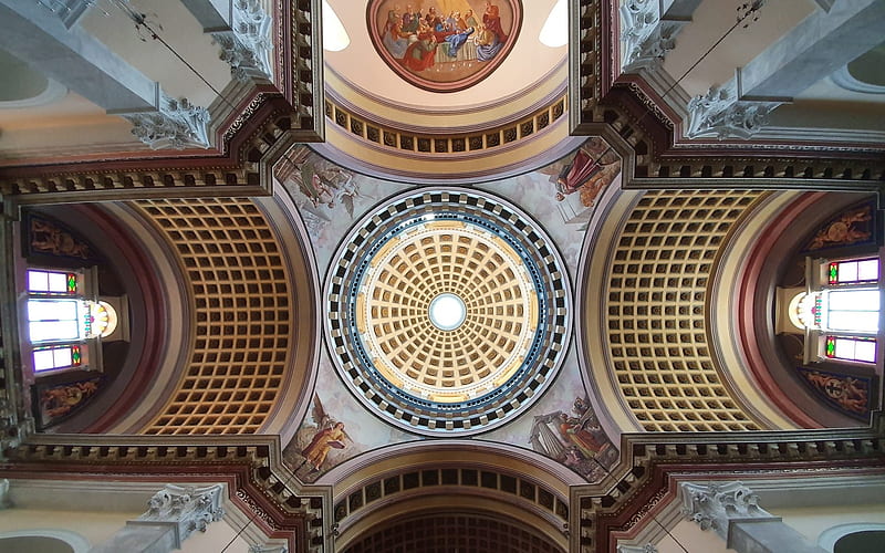 Church Dome, architecture, inside, dome, church, HD wallpaper