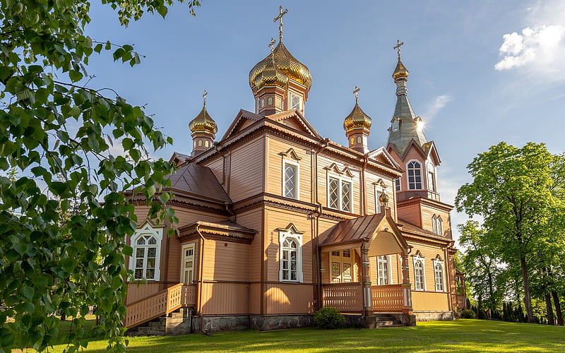 Churches, Church, Dome, Orthodox Church, Wooden, HD wallpaper