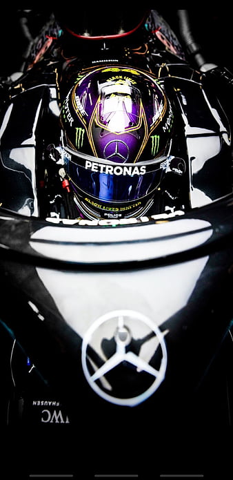 Lewis Hamilton, amg, benz, f1, halo, helmet, mercedes, petronas, racing, HD phone wallpaper