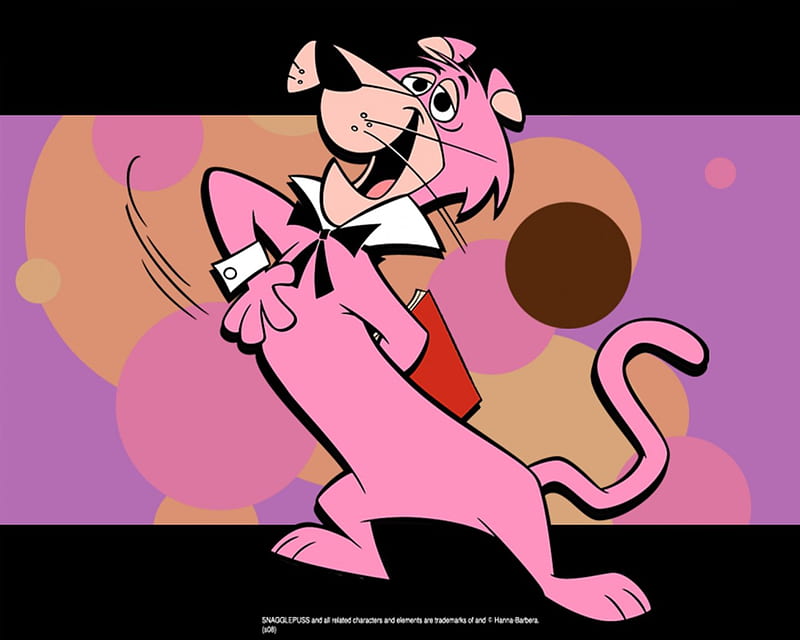 snagglepuss, cat, pink, lion, HD wallpaper