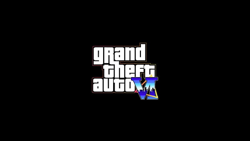 Gta Vi Logo, gta-6, gta-vi, gta, games, xbox-games, ps5-games, pc-games, 2023-games, dark, black, oled, HD wallpaper