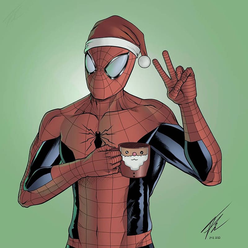 Download Marvel Christmas Spiderman And Deadpool Santa Wallpaper   Wallpaperscom