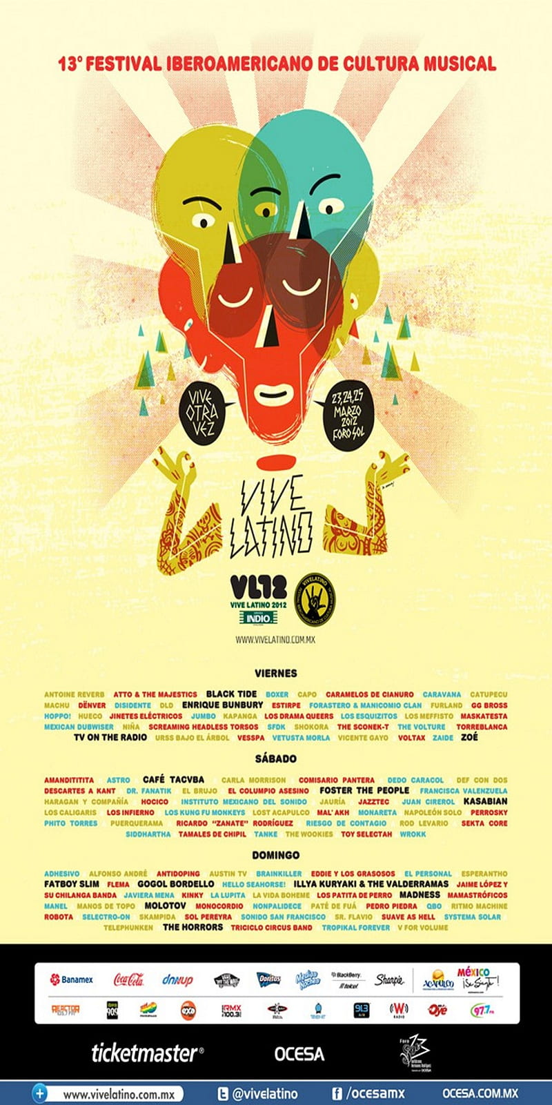 Vive Latino 12, bunbury, cafe tacuba, fatboy slim, foster the people, gogol bordello, kasabian, madness, molotov, the horrors, zoe, HD phone wallpaper