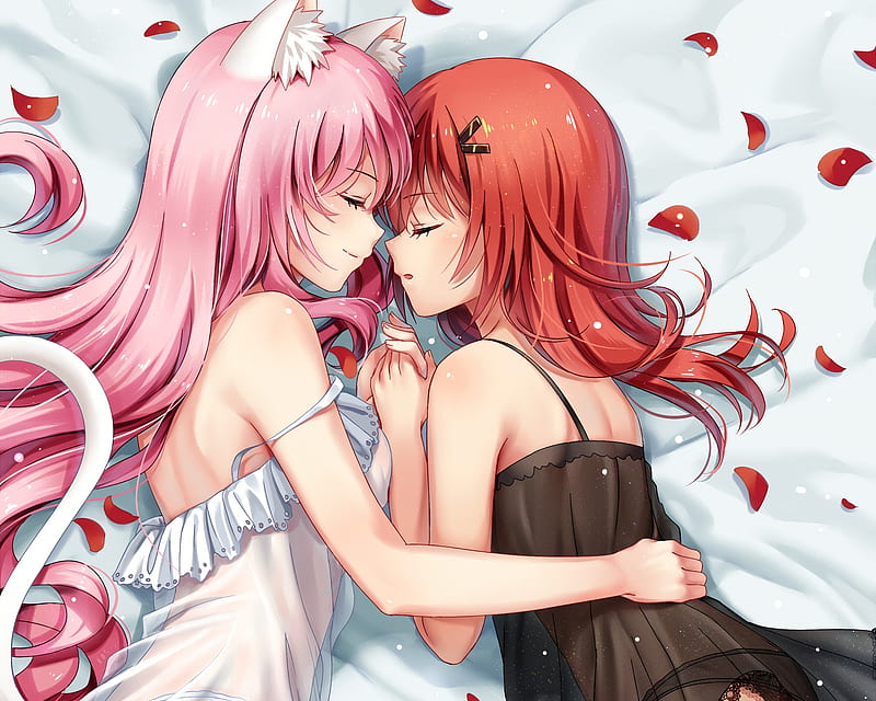 Anime, hug, sleeping, girl, HD wallpaper | Peakpx