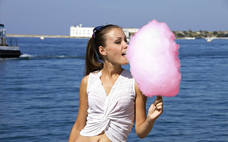 Marta Eating Cotton Candy, Model, Candy, Brunette, Cotton, HD wallpaper |  Peakpx