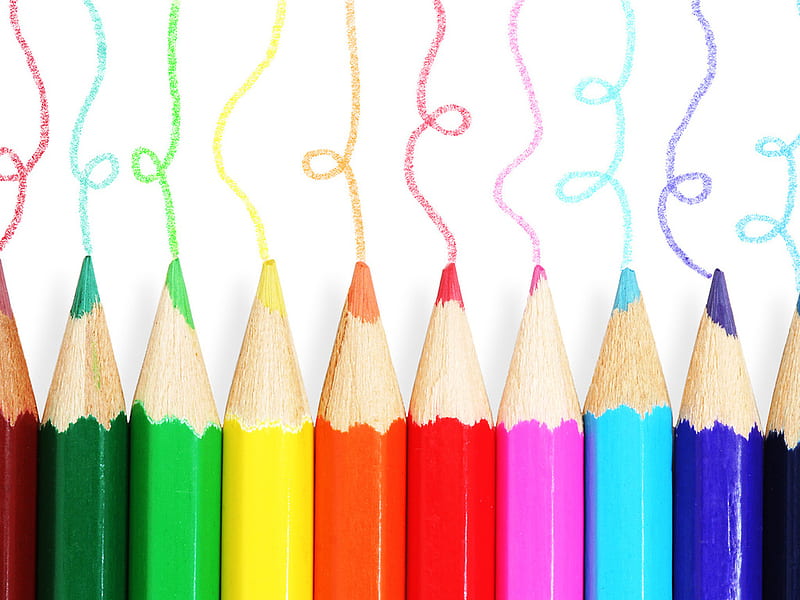 Pencils, write, color, rainbow, pencil, HD wallpaper