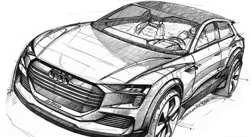 2016 Audi h-tron quattro SUV Concept - Design Sketch , car, HD wallpaper