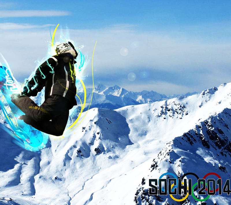 Sochi 2014, mountain, olympics, snow, snowboard, winter, HD wallpaper