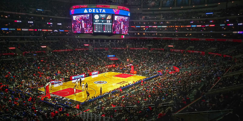 Game time, basketball, people, stadium, HD wallpaper