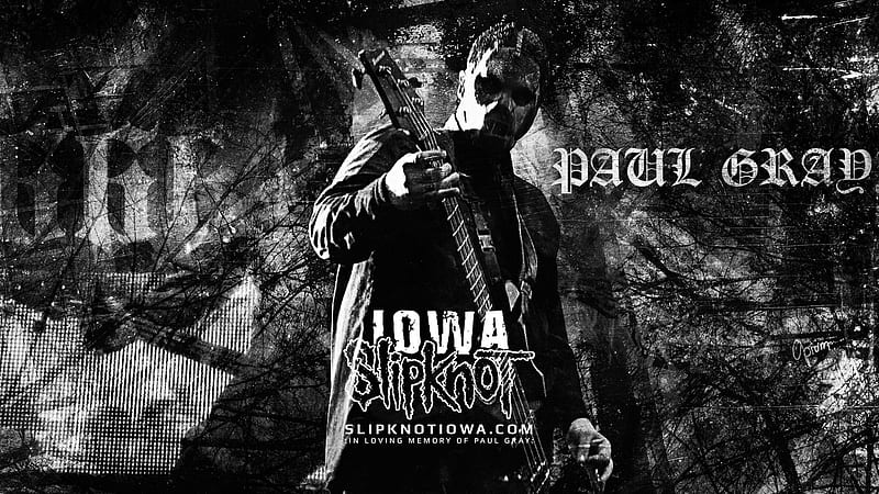 Slipknot Paul Gray With Guitar In Black Background Music, HD wallpaper