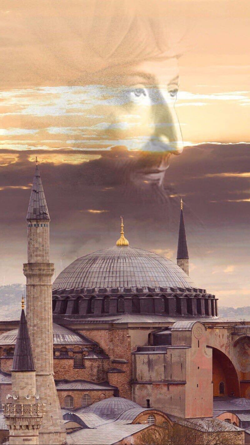 High sophia, flag, istanblue, istanbul, mosque, ottoman, turkey, HD phone wallpaper