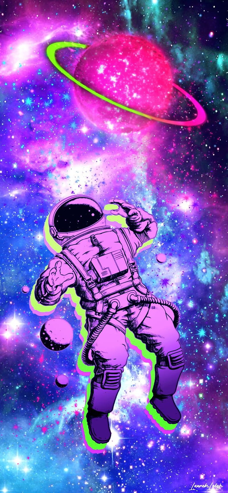 Space Man, astronaut, colorful, galaxy, outer space, planets, HD phone wallpaper